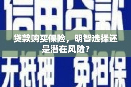 靖西贷款购买保险，明智选择还是潜在风险？