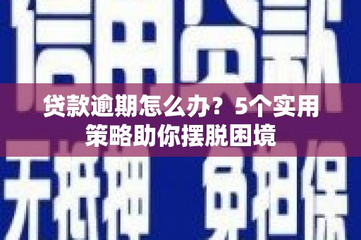 莿桐贷款逾期怎么办？5个实用策略助你摆脱困境