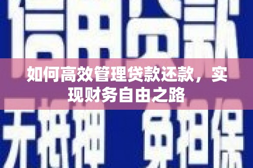 芎林如何高效管理贷款还款，实现财务自由之路