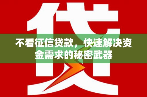 勐海不看征信贷款，快速解决资金需求的秘密武器