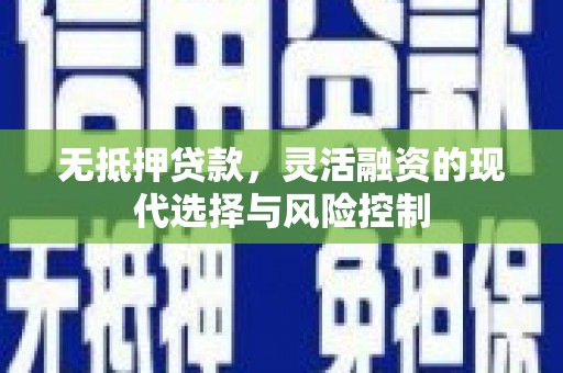大丰无抵押贷款，灵活融资的现代选择与风险控制