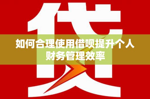 台东如何合理使用借呗提升个人财务管理效率
