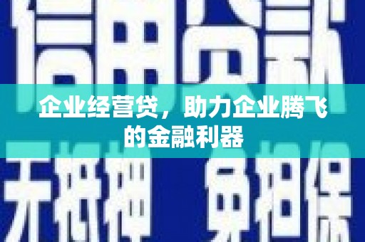 通渭企业经营贷，助力企业腾飞的金融利器