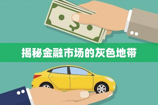 麻江揭秘金融市场的灰色地带